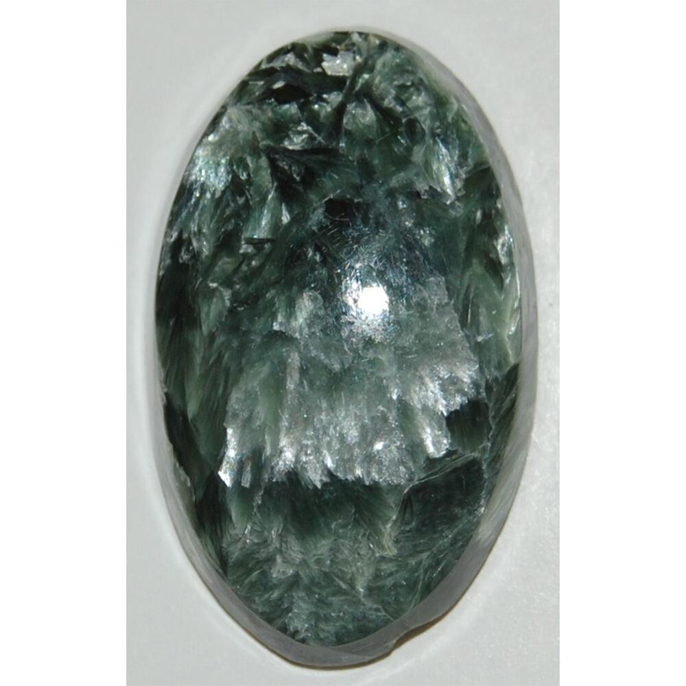 Seraphinite Cabochon Swirling Green and White for Jewelry Making Wire Wrap